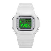 Reloj Digital LED Para Hombres Y Mujeres Resistente Al Choque Reloj Deportivo Impermeable Con Correa De Silicona Estilo Simple - details 14
