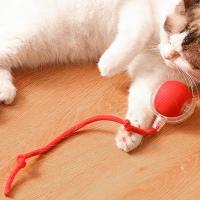 Juguete Interactivo Para Gatos Pelota Automática Con Sensor De Movimiento Cuerda Artificial Juguete Eléctrico Para La Interacción De Gatos Tamaño 7x7cm - details 1