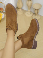 Botas De Mujer De Calidad Superior Con Hebilla 2024 Moda Talla Grande Botines Modernos Punta Redonda Botas Descubiertas Para Venta Caliente Material PU Suela De Goma Tacón Medio Hecho a Mano - details 6