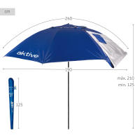 AKTIVE, Sombrilla playa grande, 240 cm, Protección UV50, Mástil acero, Regulable en altura, Tejido nailon, Funda transporte, Sombrilla para la playa, Sombrillas grandes, Sombrilla playa grande - details 3