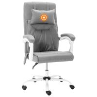 vidaXL Silla de oficina de masaje de tela gris - details 5