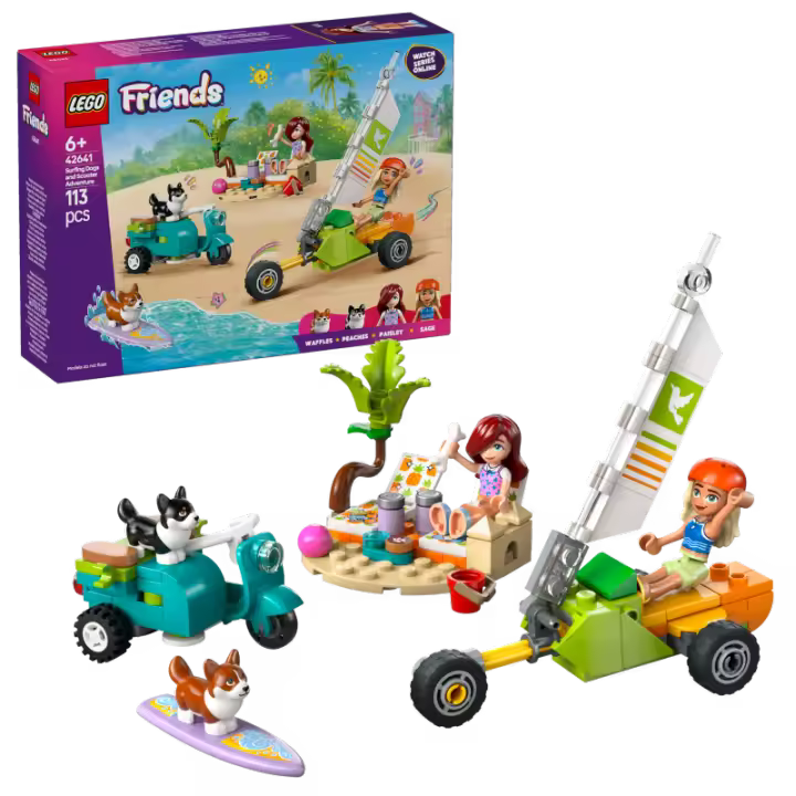 LEGO Friends 42641 Mascotas Surferas y Aventura sobre Ruedas contiene 113 piezas - edad 6+ años 25L42641 - 1