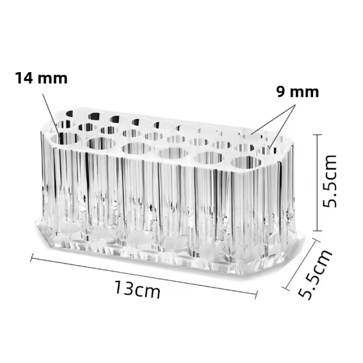 Organizador De Maquillaje Transparente En Acrílico Con 26 Agujeros Soporte Para Brochas Labiales Y Líneas De Ojos Elegante Y Funcional Para El Escritorio - 1