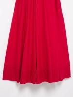Vestido Largo Rojo Casual Elegante Para Mujer Con Cinturón Y Bolsillos Manga Corta Estilo Vintage Primavera Verano Sin Estirar Polyester - details 9