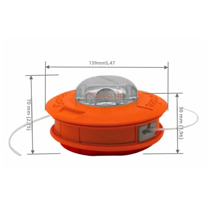 Cabeza De Piltra De Hierba Universal M10 De Aluminio Y Nylon Para Motocultor Corte De Dos Líneas Hilo De Aro Para Jardín - 1