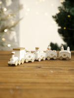 Adorno Navideño De Tren Blanco Con 4 Carrosajes Con Oso Y Payaso De Nieve Decoración De Navidad Para El Hogar Regalo De Vacaciones - details 2