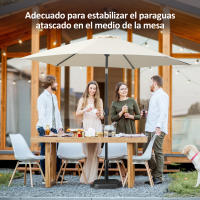 Outsunny Base de Sombrilla de Jardín Peso 11 kg Soporte para Parasol de Cemento para Mástil de Ø32-38 mm para Terraza Patio Exterior 36x36x31 cm Negro - details 3