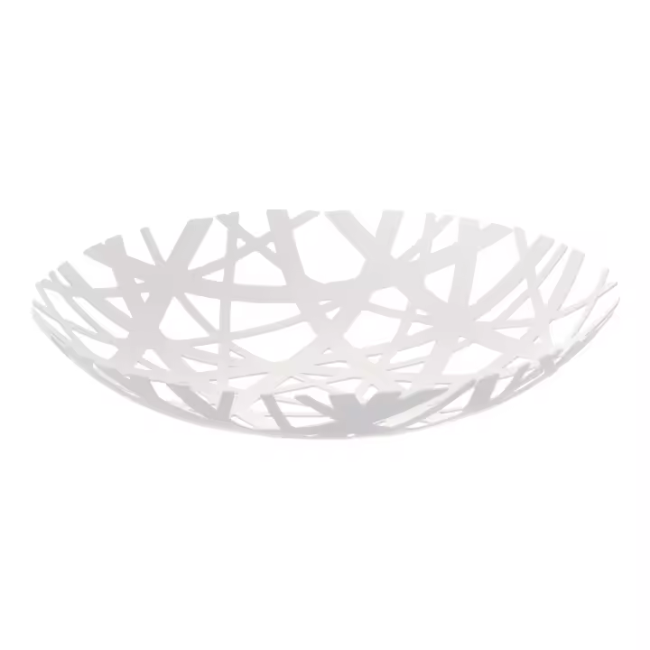 Home Iron Fruit Basket Round Bird's Nest Candy Dish Living Room Fashion Fruit Dish (White) - 1