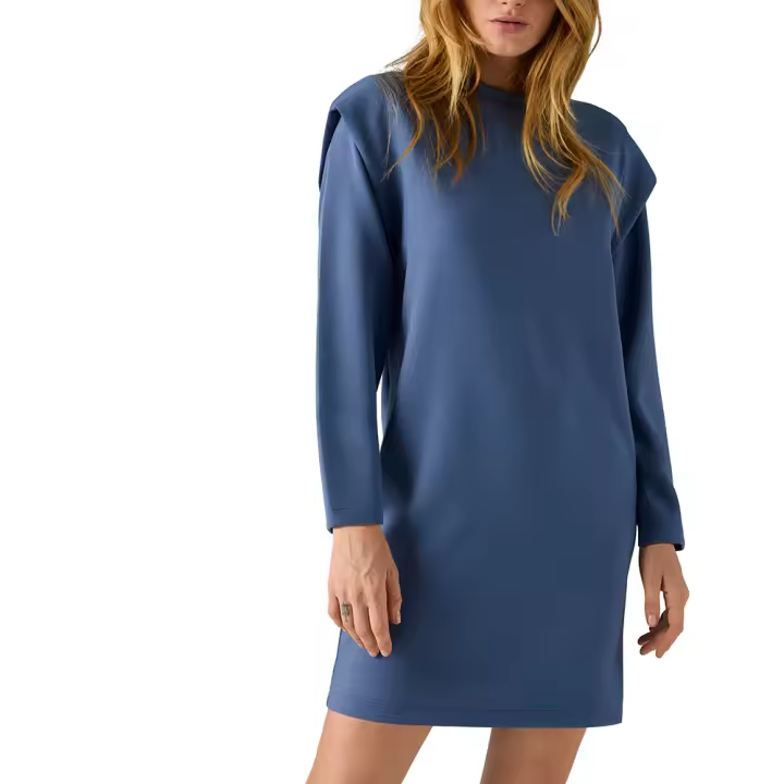 Ysabel Mora - Vestido liso manga larga azul - 1