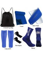 Combustión De Fútbol 6-Piece Equipo Incluye Bolsa De Almacenamiento De Fútbol Calcetines De Deporte Cubiertas De Calcetines Protección De Pierna Banda Deportiva Toallas Frías - details 1