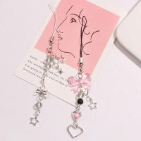 Llavero De Teléfono Gótico Y2K Con Corazón Y Estrella Para Mujeres Y Niñas Accesorio Lindo De Cadenilla De Bolso Kawaii Material Plástico Y Aleación De Zinc - details 6