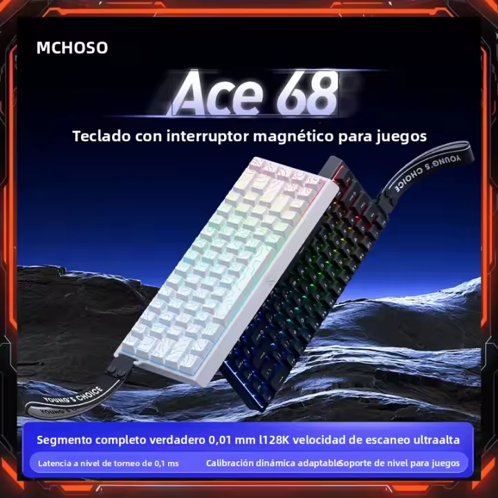 MCHOSE Ace68 Teclado De Juego Mecánico Con Cable - 68 Teclas Layout Ultra-Compacto RGB Retroiluminado Latencia Baja Tipo-C - 1