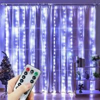 Curtainas De Navidad Con Luces LED Para Ventanas Cortina De Fairy Año Nuevo Iluminación De Habitación Cadena Guirnalda USB Decoración De Fiesta Para Niñas - details 11