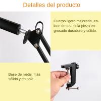 Lámpara De Escritorio LED Plegable Con Brazo Largo Y Ajuste De 3 Colores Luz De Mesa Para Dormitorio Sala De Estar Lectura Computadora - details 14