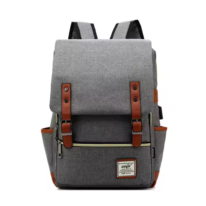 Mochila de Lona para USB Bolsa de Carga para Mujeres Mochila Casual para Escuela y Viajes Estilo de Moda para Adolescentes Chicas Hombres - 1
