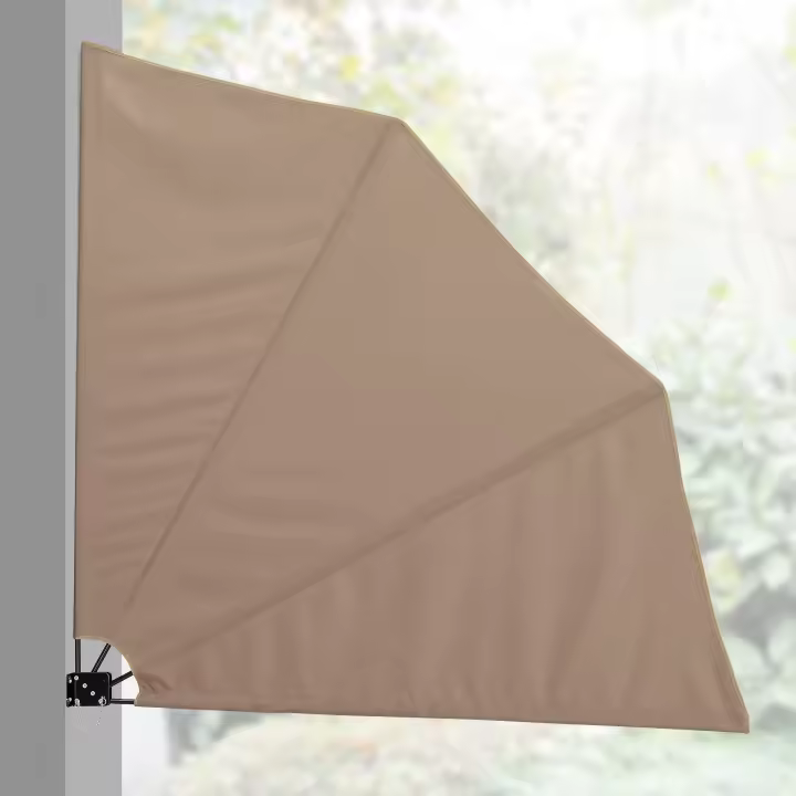 [casa.pro] Toldo lateral para balcón (beige)(160 x 160 cm) plegable - para proteger y privacidad - 1