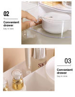 Organizador De Maquillaje Multifuncional De Gran Capacidad Para Mesa De Vestir Caja De Almacenamiento De Cosméticos Con Cajón Transparente Para Productos De Cuidado De La Piel - details 4