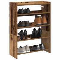 vidaXL Zapatero madera contrachapada 60x25x81 cm en color Roble ahumado/Roble Sonoma/Negro y más - details 3
