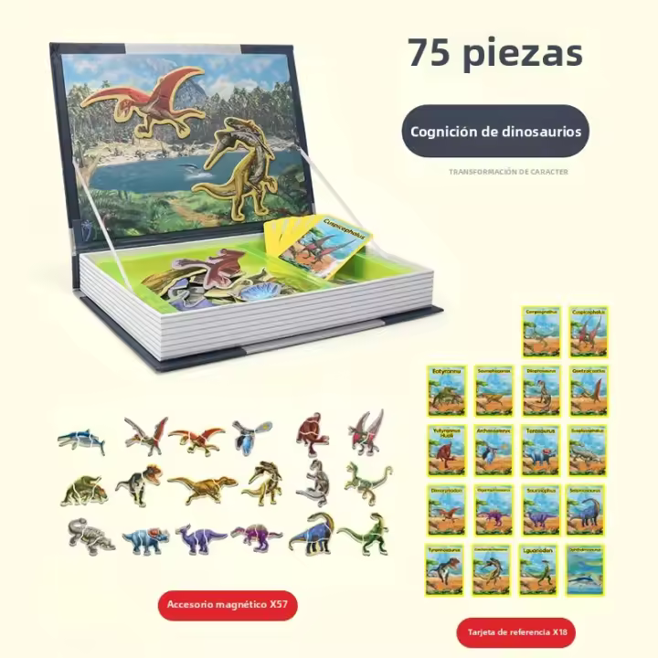 Libro De Rompecabezas Magnético Para Niños Juego De Vestir Imagen De Animal Juguetes Educativos Montessori Para Desarrollar La Imaginación Regalo Para Niños - 1