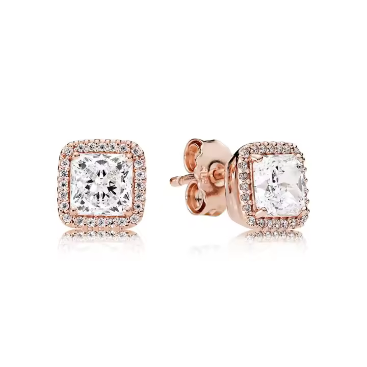 Pendientes Botón Pandora 280591CZ Mujer Elegancia Atemporal Rose - 1