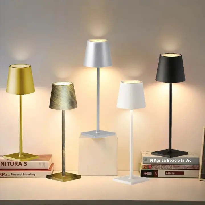 Lámpara De Mesa LED Con Sensor Táctil Luz Nocturna De 3 Colores Luz Ambiente Creativa Para Decoración De Habitaciones Y Exterior Recargable Dimmable - 1