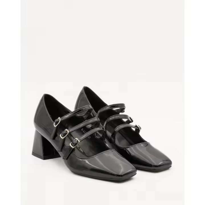 KTEY 282 B3373 BLACK Zapatos casual mujer 34790 24I ZAPATO TRES HEBILLAS CHAROL BLACK - 1
