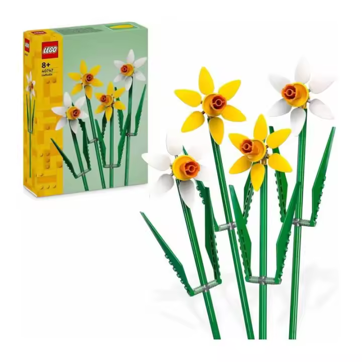 LEGO FLORES Narcisos Amarillos y Blancos - Kit de Maquetas - 1