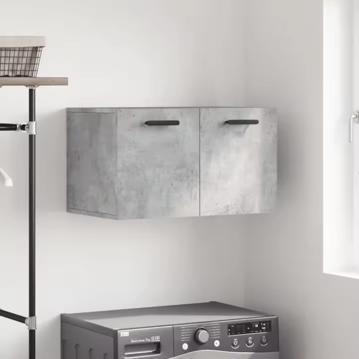 vidaXL Armario de pared madera ingeniería gris hormigón 60x36,5x35 cm - 1