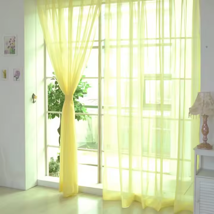 Cortinas De Tulle Sencillas Y Transparentes Para Decoración De Ventanas Estilo Moderno Para Sala De Estar Y Dormitorio - 1