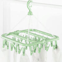 Rack De Secado De Ropa Con 32 Clip / 8 Clips Para Calcetines Y Ropa Interior Plegable Y Extensible Material PP - details 4