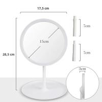 Espejo De Maquillaje Con Luz LED Blanco Iluminación Natural Espejo De Vestíbulo Base Desmontable Con Almacenamiento 3 Modos Espejo Con Luz Regalo Cable USB - details 2