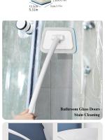 Cepillo De Pared De Baño Multifuncional Con Mango Largo Y Esponja Desmontable Cepillos Para Piso De Azulejos Y Bañera Herramientas De Limpieza Doméstica - details 3