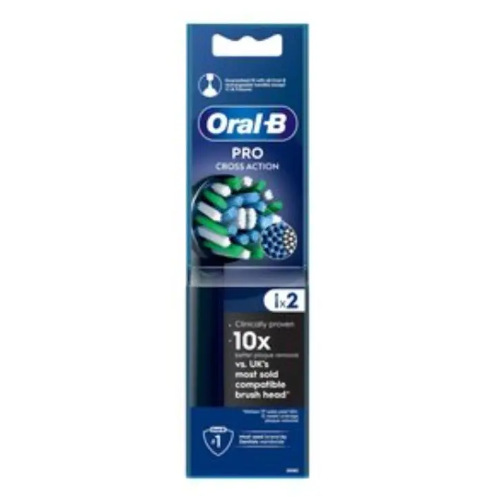 Oral B Cabezal de Repuesto Para Cepiillo Dental Pro Cross Action Negro pack 4 o 2 Unidades - 1