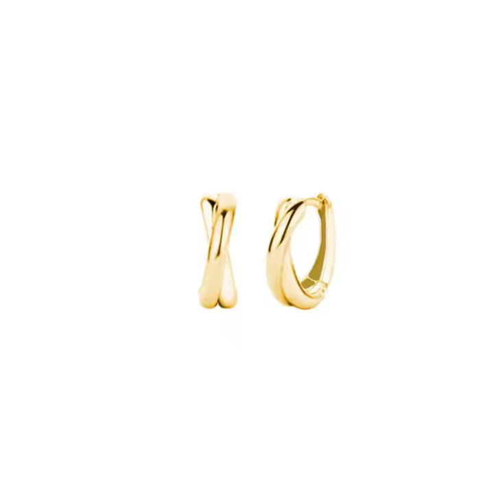 CHIGUAGUA Aretes de Plata 925, Diseño Aro Moderno, 5x13 mm, Dorado, Ref: CHP133CRIP121D - 1
