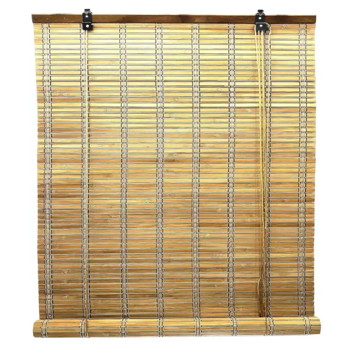 Cortina Persiana Estor de Bambú Cortina Enrollable para Ventana y Puerta Cortina  Varias Medidas Estores 100% Bamboo  Cortina Persiana de Madera Incluye Accesorios - 1