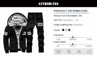 Nuevo Conjunto De Algodón De Fleece Para Hombre Marcas De Moda Chaqueta Con Capucha Y Pantalones Deportivos Grueso Y Cálido Para Invierno Traje De Exterior - details 0