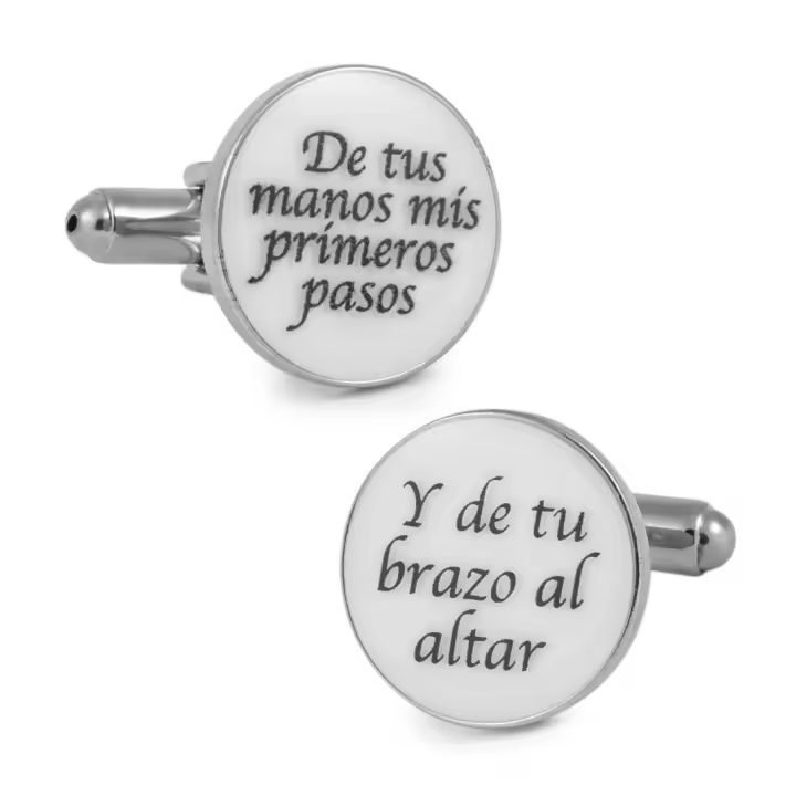 Gemelolandia | Gemelos para Camisa De Tus Manos Mis Primeros Pasos Blanco - 1