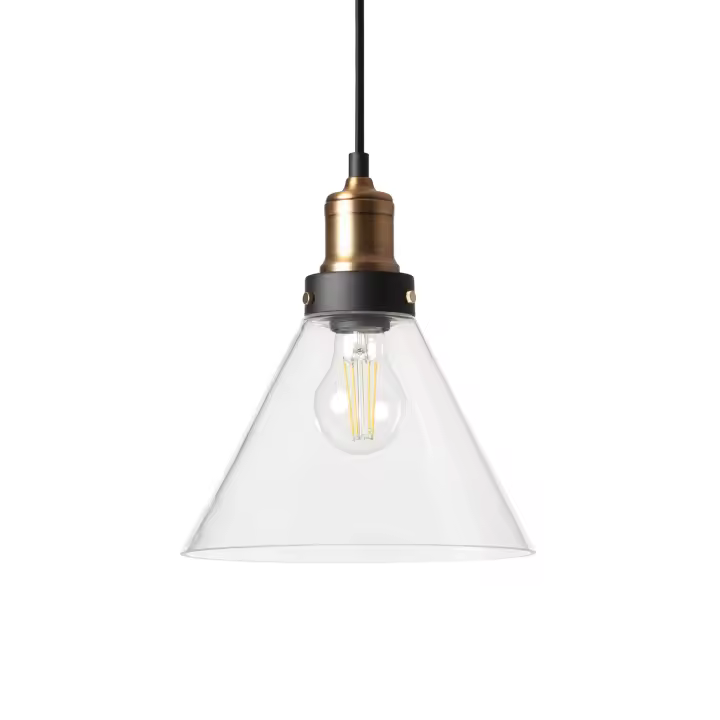 Ledkia Lámpara Colgante Metal y Cristal Factory Latón - 1