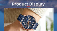 Reloj De Pulsera De Negocios REWARD VIP Nueva Diseño Reloj De Cuarzo Para Hombres Acero Inoxidable Resistente Al Agua Cronógrafo Luminoso Deportivo - details 16