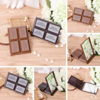 Espejo De Maquillaje Plegable Y Compacto Portátil Espejo Cuadrado De Chocolate Espejo De Mano Para Vestíbulo Espejo Cosmético De Bolsillo - details 5