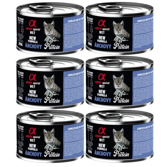 Pack de 6 - Alpha spirit ALIMENTO HÚMEDO DE BOQUERÓN (200gr) - 1