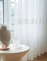 Cortina De Tela Gauze Bordada Con Estrellas Y Vía Láctea Lujo Francés Translúcida Y Opaque Para Ventana Cortina De Huéspedes - details 4