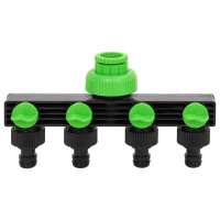 vidaXL Adaptador para grifo de 4 vías ABS & PP verde negro 19,5x6x11cm - details 1