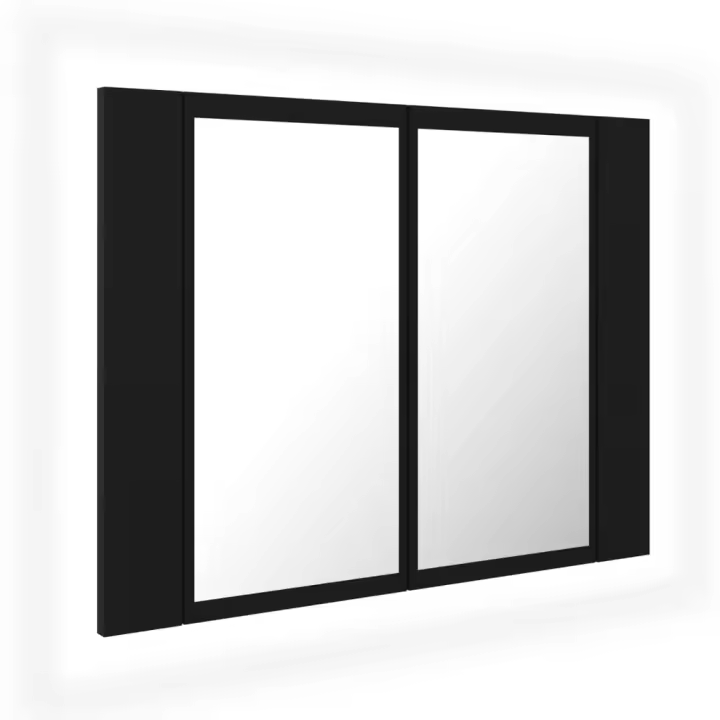 Espejo de baño con Luz LED acrílico Negro 60x12x45 cm - 1