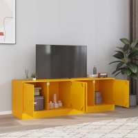 vidaXL Muebles para TV 2 unidades acero 67x39x44 cm en color Amarillo mostaza/Rosa/Antracita y más | almacenamiento funcional diseño moderno para baño dormitorio sala - details 0