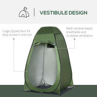 Outsunny Tienda de Campaña Instantánea Pop-Up Tienda de Ducha Camping Portátil con Gancho Bolsillo Bolsa de Transporte y UV 20+ para Baño Vestuario Cambiador 126x124x189 cm Verde Oliva - details 3