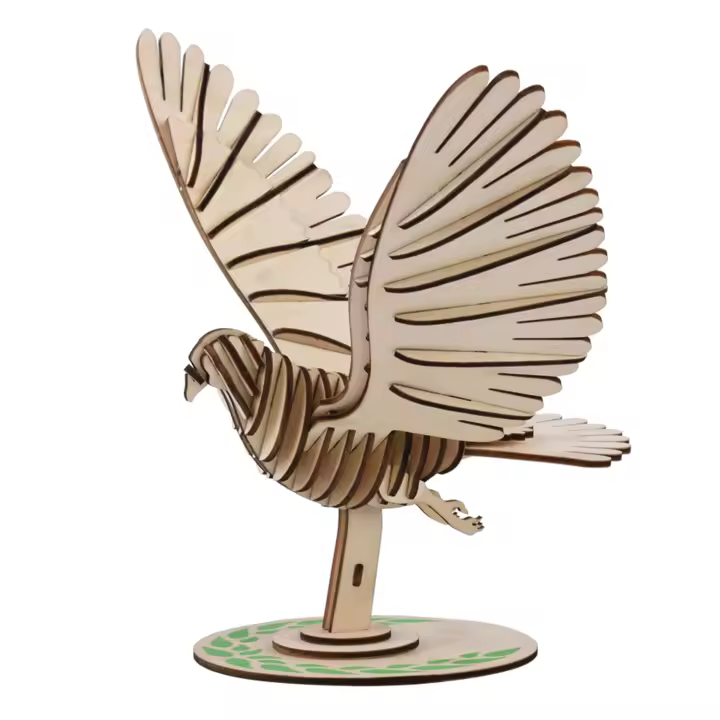 DAM. Maqueta 3D de madera. Paloma. 46 piezas. 27x18x22cm. - 1