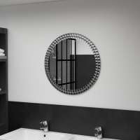 vidaXL Espejo de Pared de Vidrio Templado Tocador Redondo de Cuarto Baño Dimensiones 40 cm, 50 cm, 60 cm - details 2