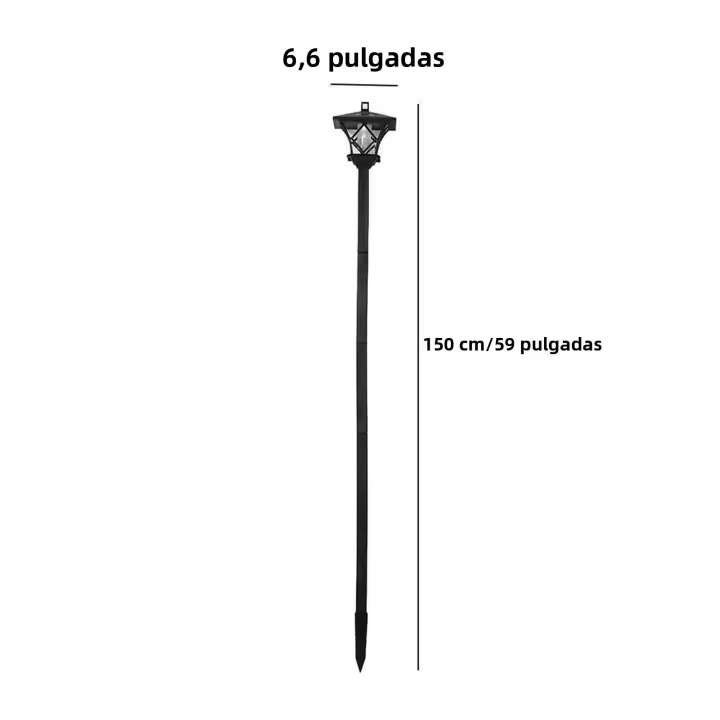 Lámpara Solar De Calle Decorativa Para Jardín Puerta Delantera Y Trasera Lámpara De Piso Solar Con Luz LED Fuente De Energía Solar Protección IP44 Material ABS Estilo Contemporáneo - 1