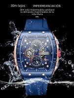 Reloj De Pulsera CURREN De Negocios Con Dial Grande Y Cuadrado Deportivo Cuarzo Correa De Silicona Manos Luminosas Resistentes Al Agua - details 7